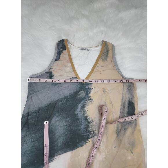 Zara Flowy Tank Small V-Neck Watercolor Print - Picture 6 of 9